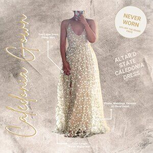 Altar’d State | Caledonia Floral Maxi Gown, Ivory/White, Size: S